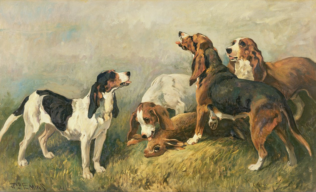 Honden met een Haas door John Emms