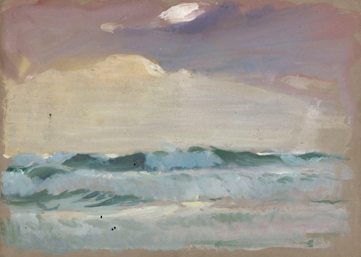 Grijze zee in maanlicht, Port Leven door John Everett