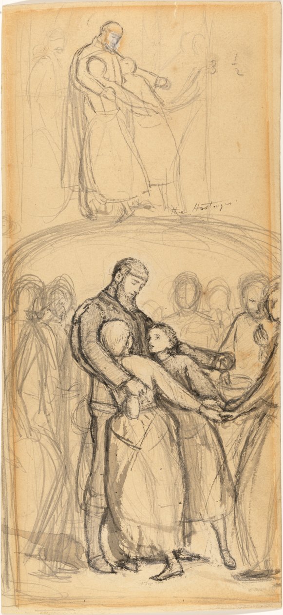 Een studie voor "Het losgeld door John Everett Millais