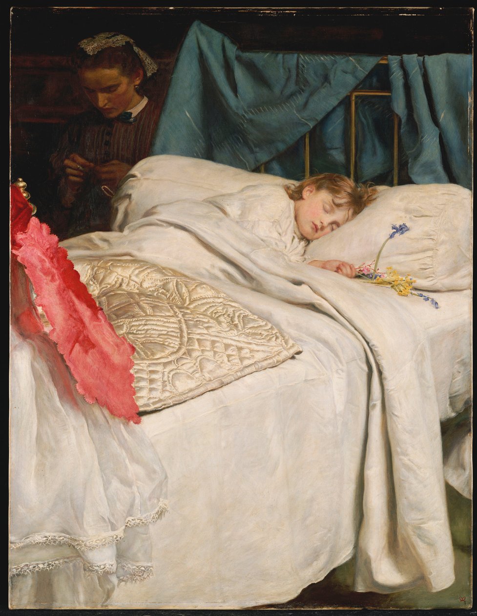 Slapend, ca. 1865 door John Everett Millais