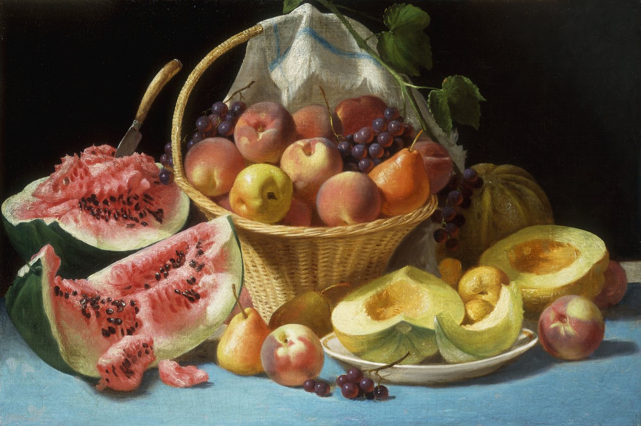 Meloenen, perziken en druiven door John F. Francis