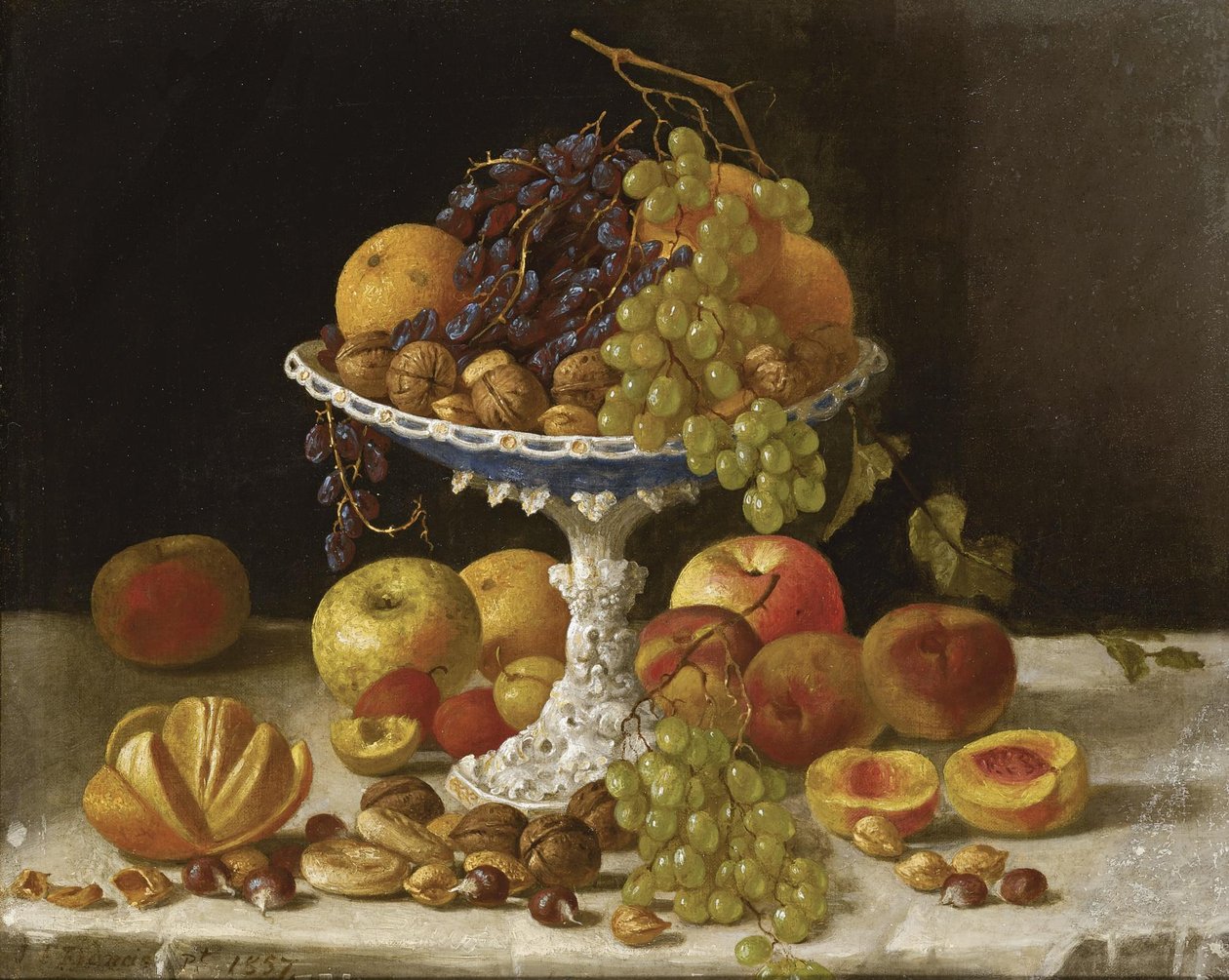 Stilleven met witte compote door John F. Francis