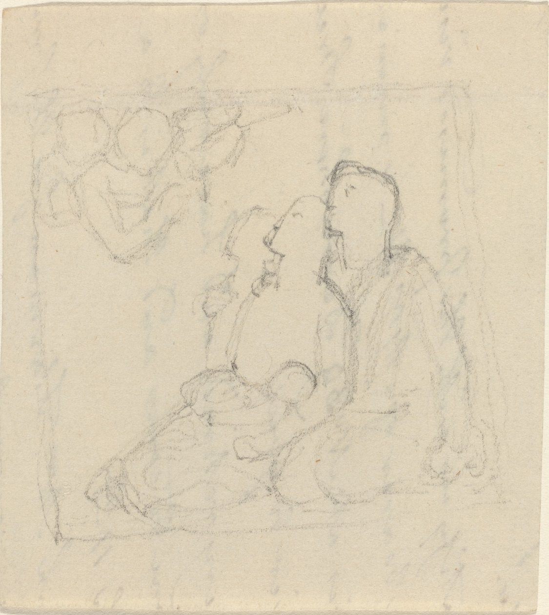 Een Familie Toegesproken door Engelen door John Flaxman
