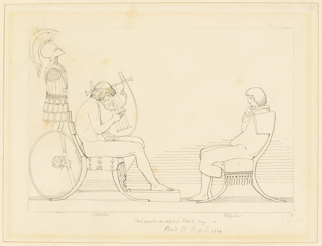Achilles en Patrokles door John Flaxman
