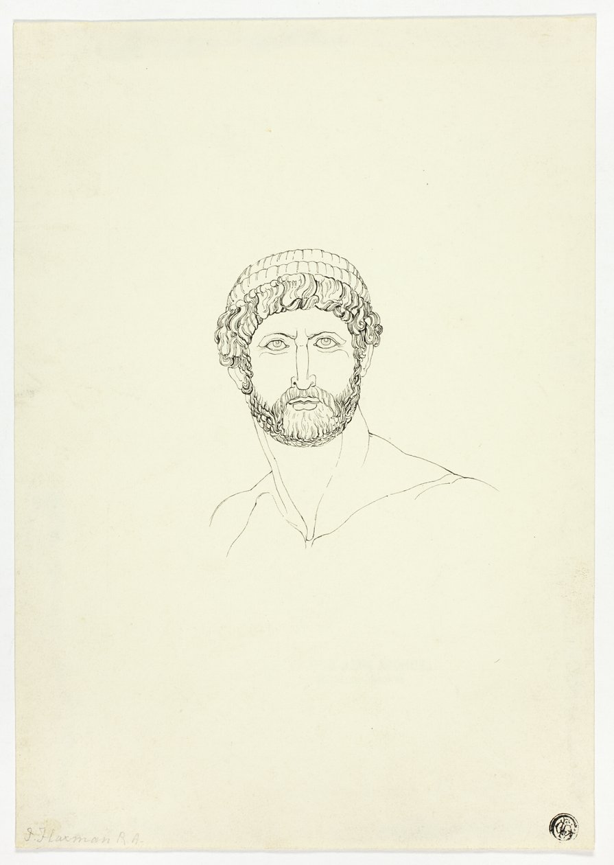 Buste van man met baard door John Flaxman