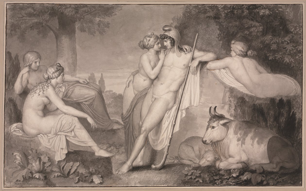 Parijs en Oenone door John Flaxman