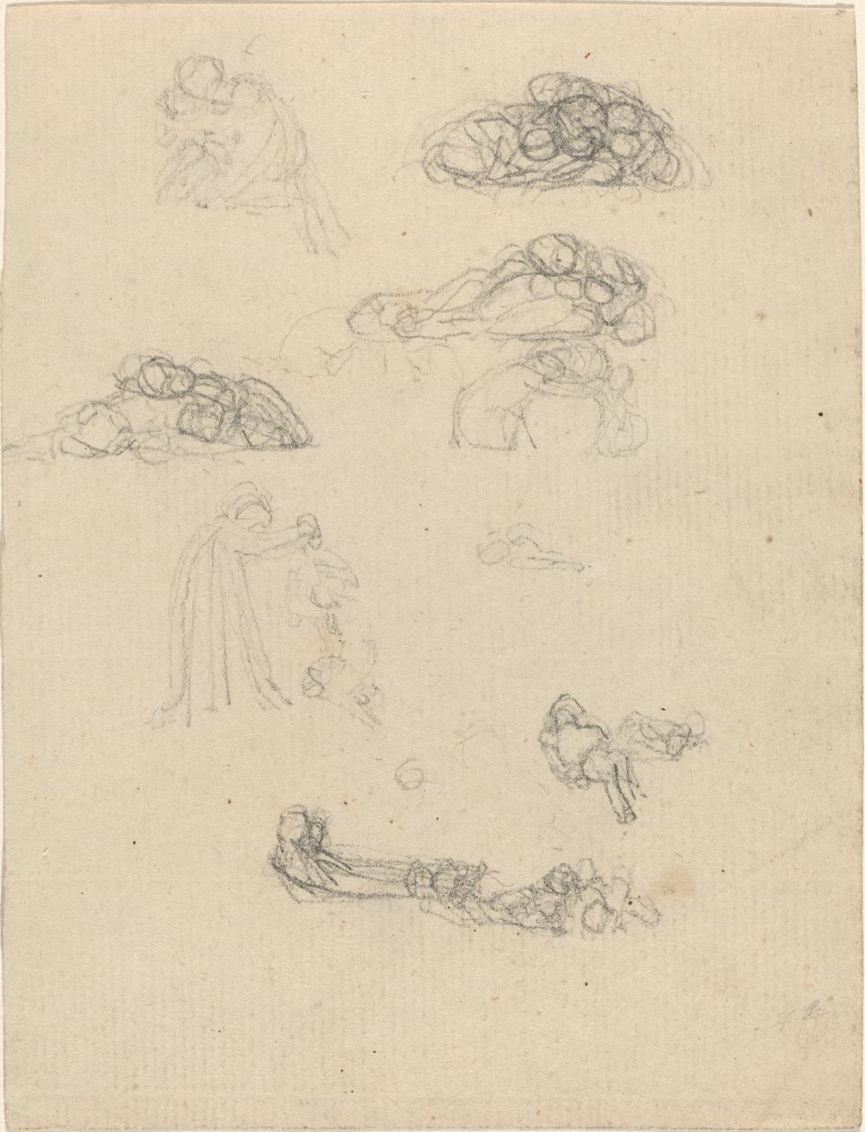 Blad met Studies door John Flaxman