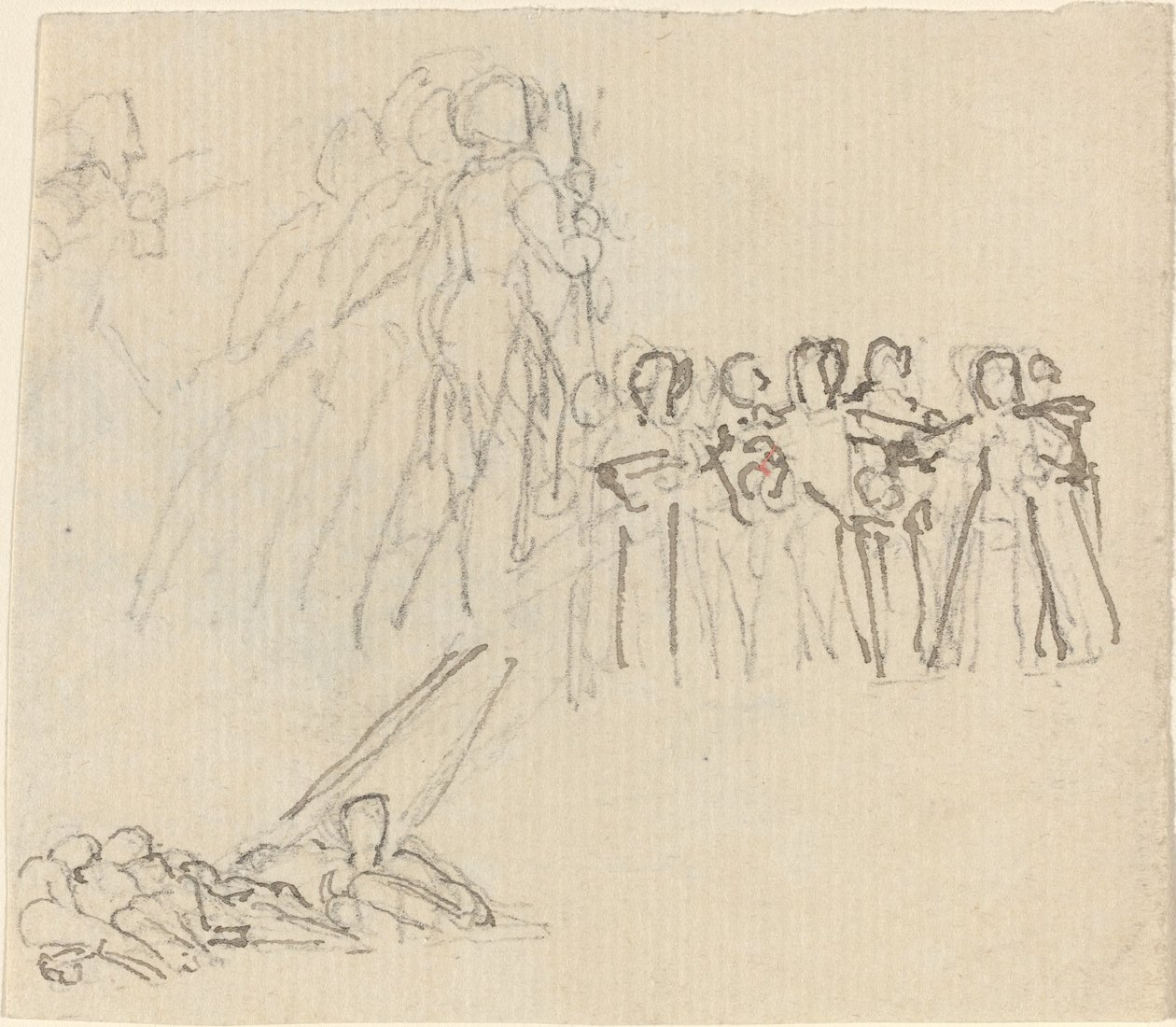 Blad met studies [recto en verso] door John Flaxman