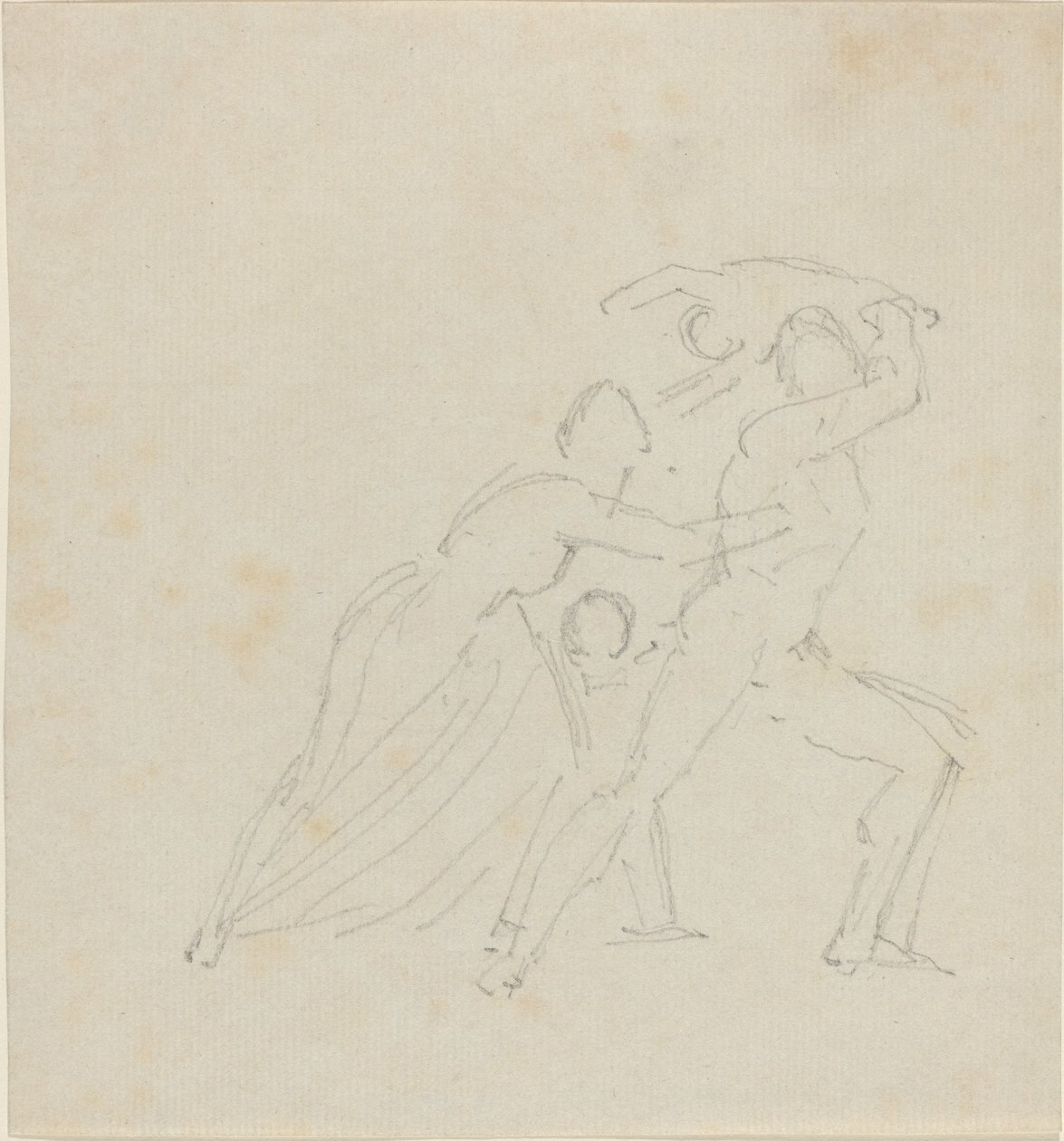 Studie voor "De woede van Athamas" door John Flaxman