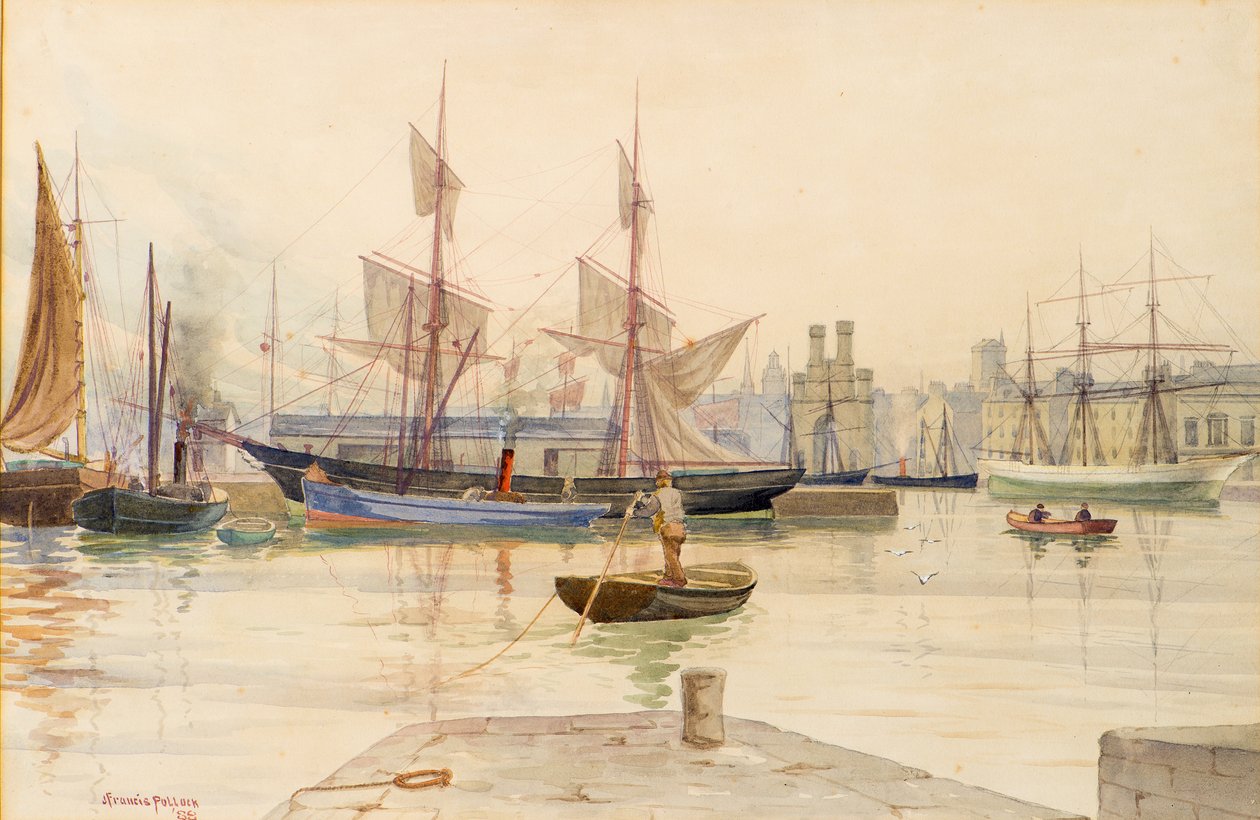 Dundee Docks met Walvisvaarders door John Francis Pollock