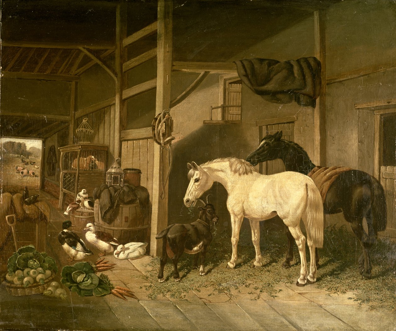 Stalinterieur door John Frederick Herring Senior