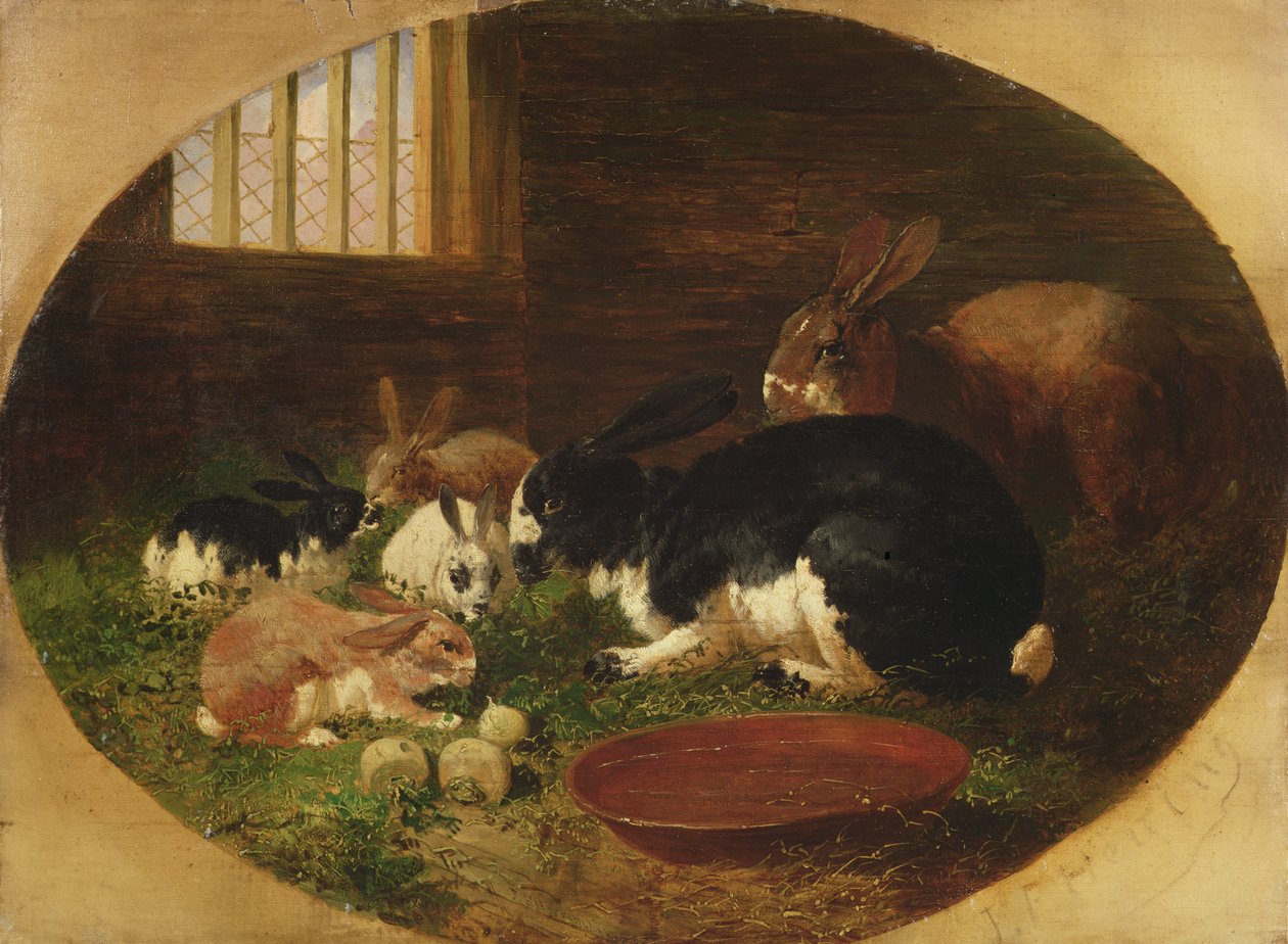 Het konijnenhok door John Frederick Herring Senior