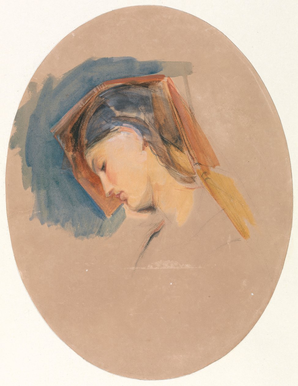 Hoofd van een jonge vrouw door John Frederick Lewis