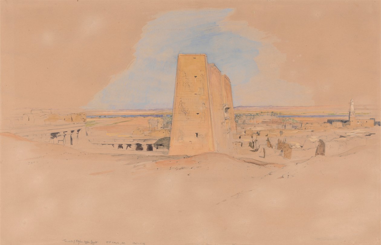Tempel van Edfou, Boven-Egypte door John Frederick Lewis