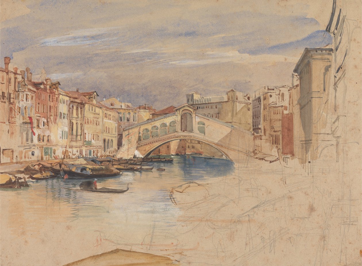 Venetië: Het Canal Grande en Rialto door John Frederick Lewis