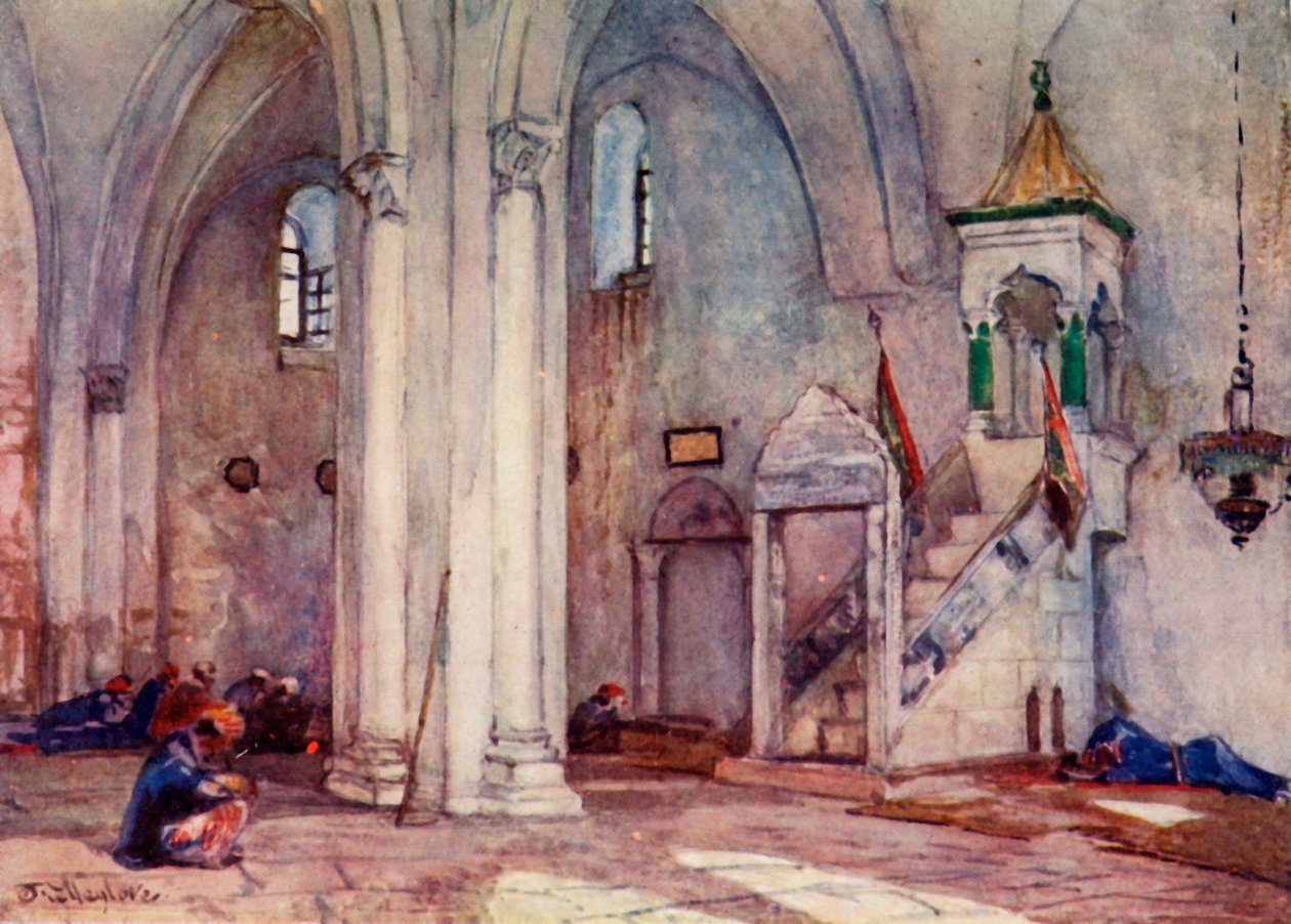 Interieur van de moskee in Samaria, 1902 door John Fulleylove