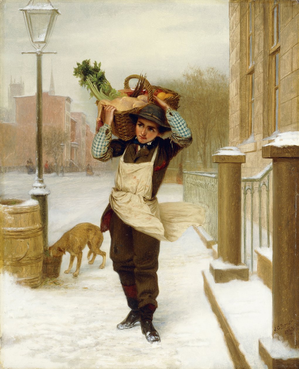 Bezorgjongen, 1863 door John George Brown
