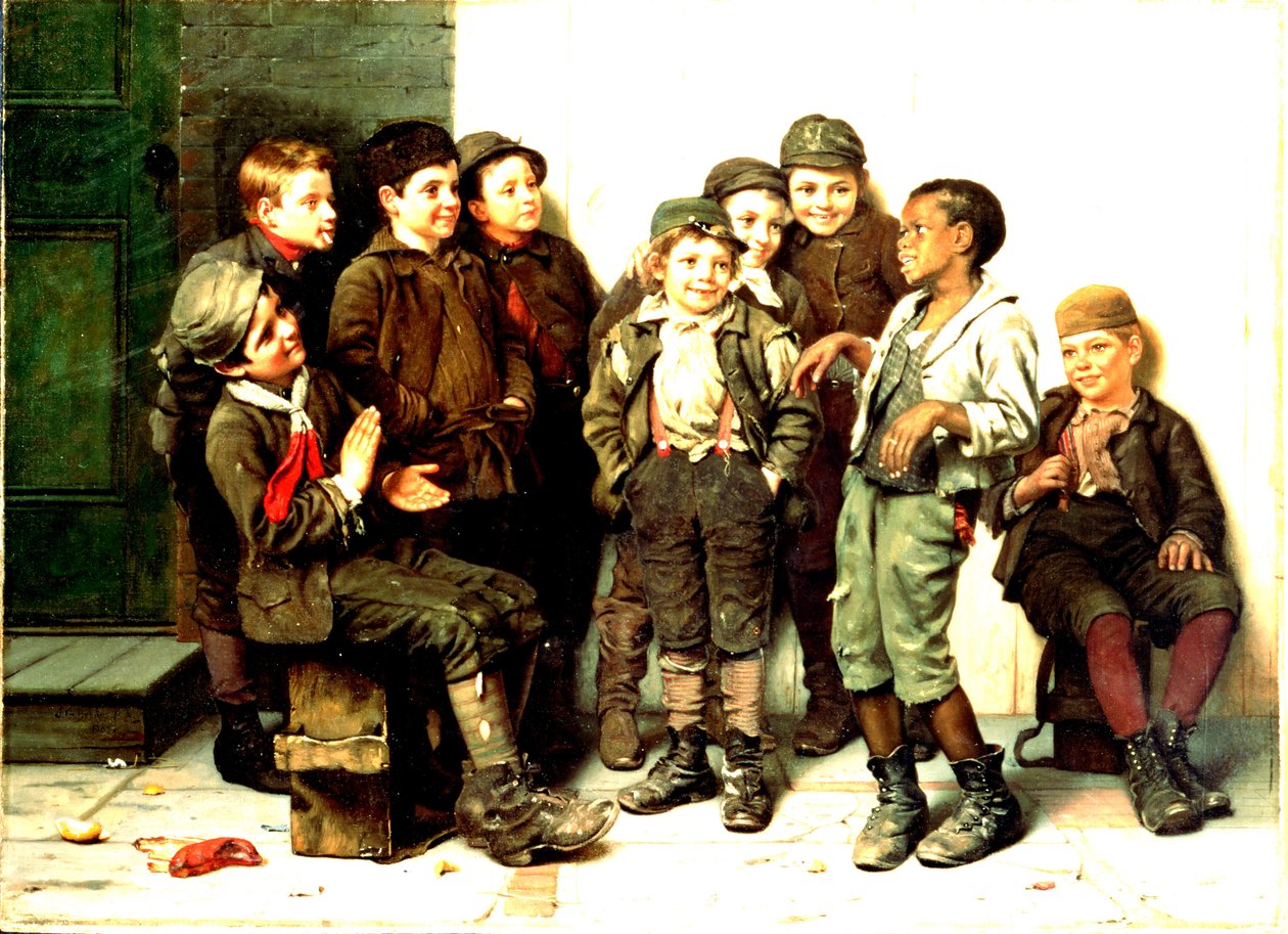 De straatdans, 1883 door John George Brown