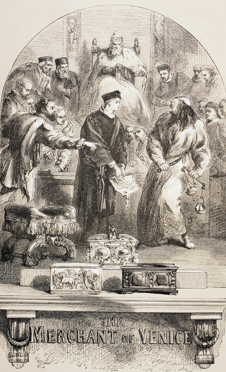 De Koopman van Venetië, 1890 door John Gilbert