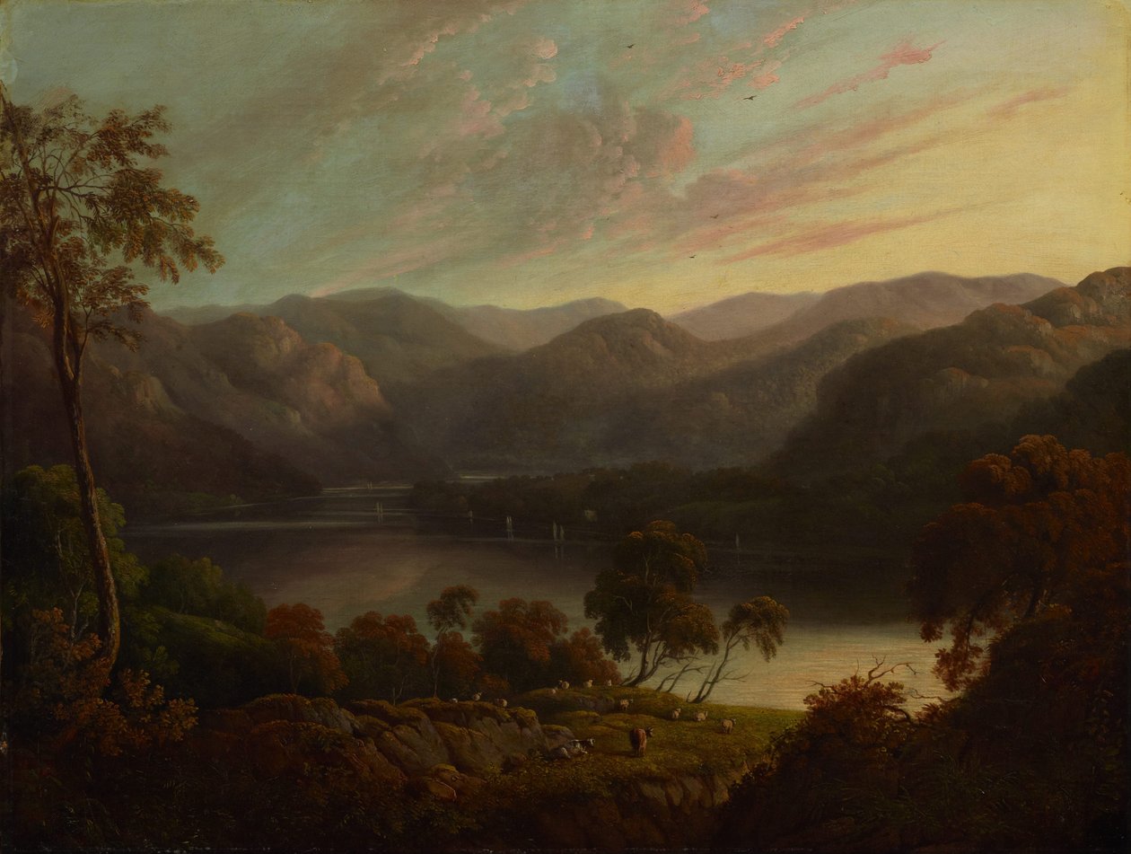 Landschapsgezicht in Cumberland door John Glover