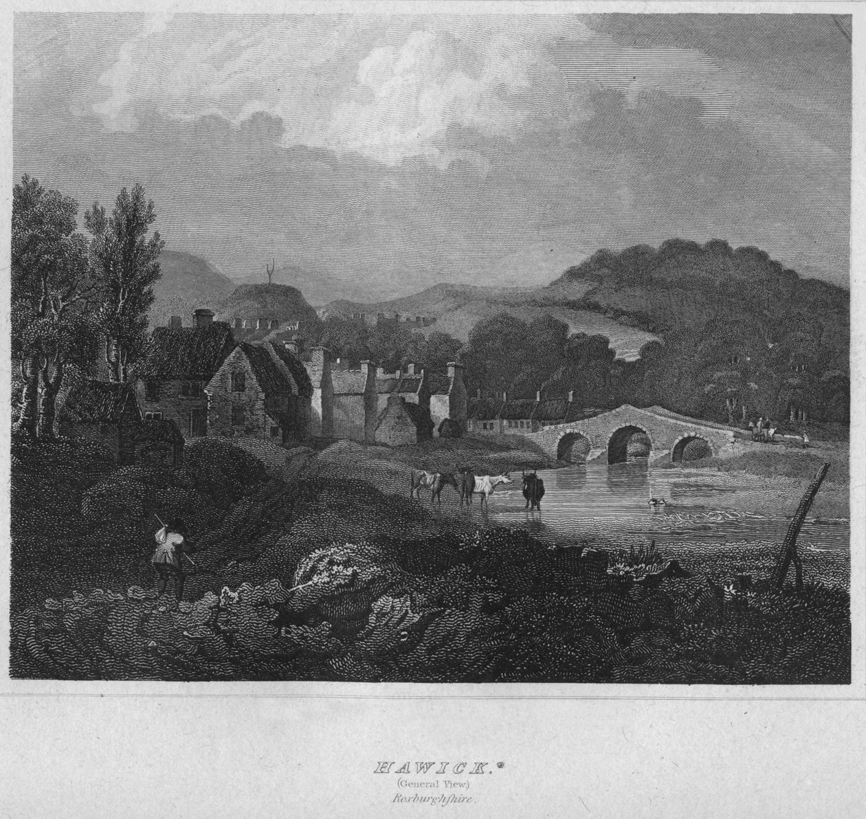 Hawick. Algemeen uitzicht. Roxburghshire door John Greig