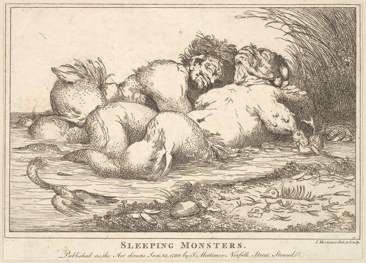 Slapende Monsters, 25 januari 1780 door John Hamilton Mortimer