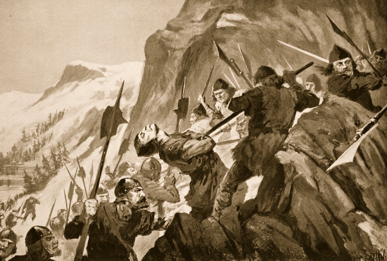 De Slag bij Morgarten, 1315 door John Harris Valda