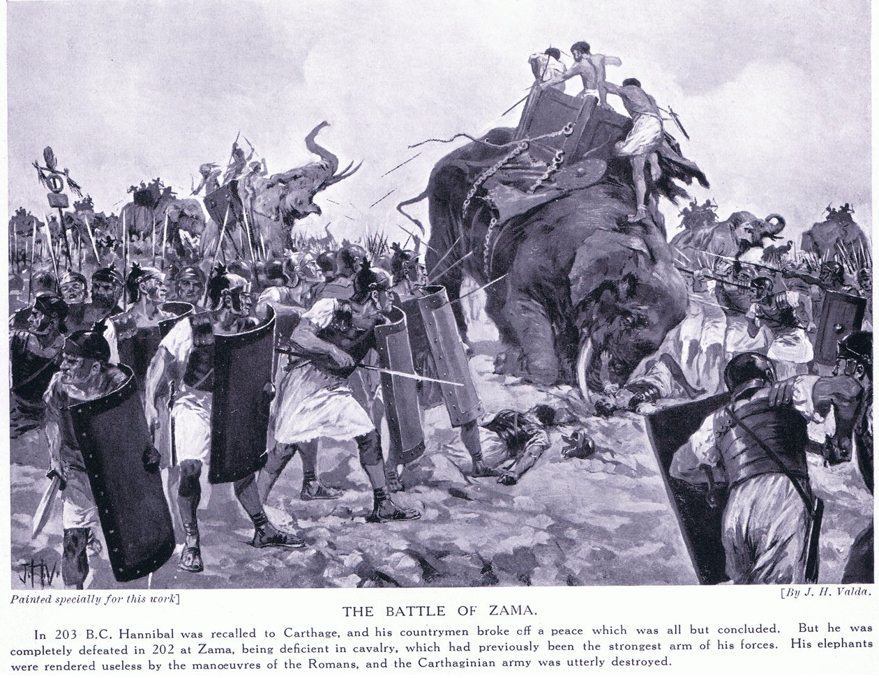 De Slag bij Zama 203 v.Chr. door John Harris Valda