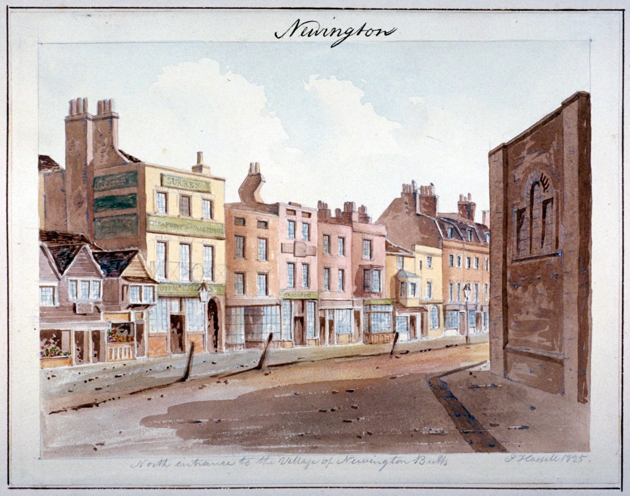 Newington, Southwark, Londen, 1825 door John Hassell