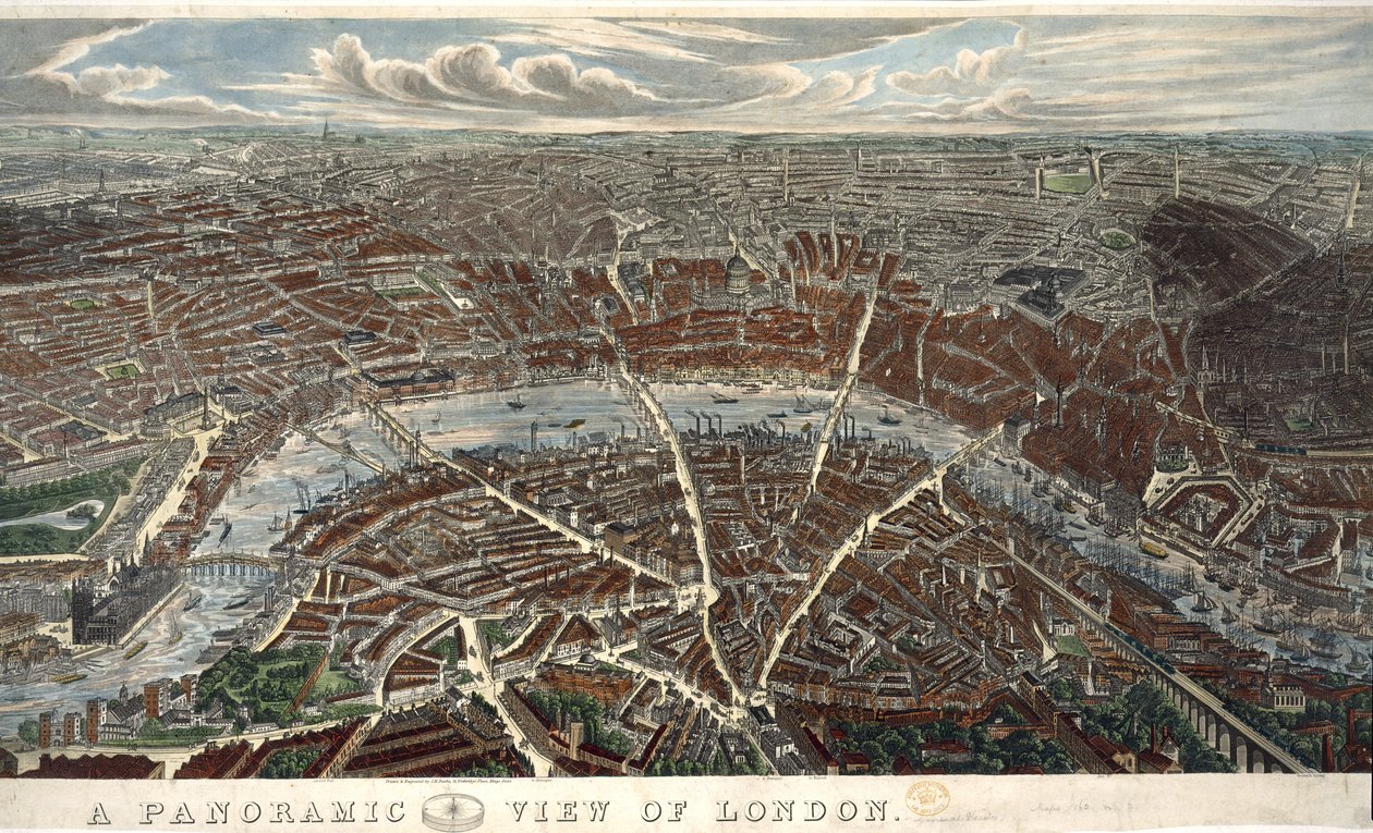 Panoramisch uitzicht op Londen door John Henry Banks
