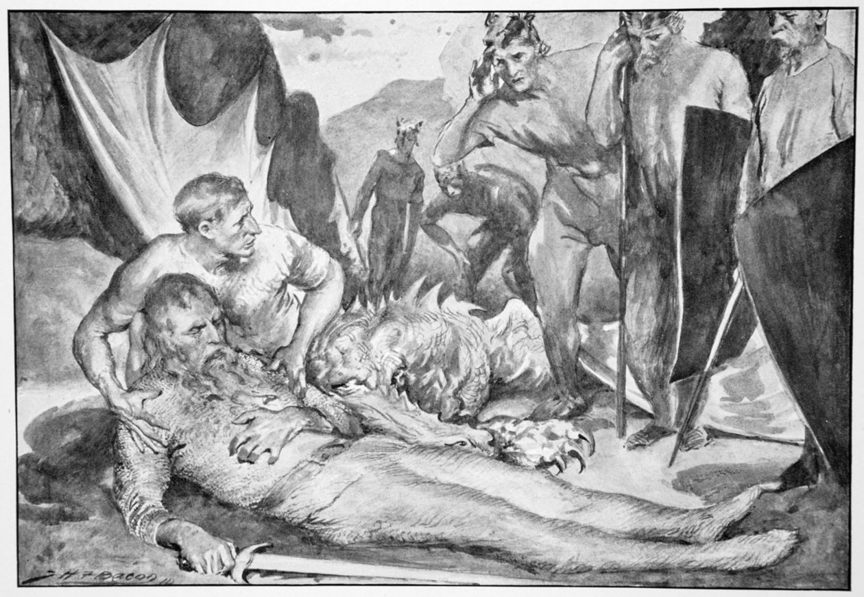 De dood van Beowulf door John Henry Frederick Bacon