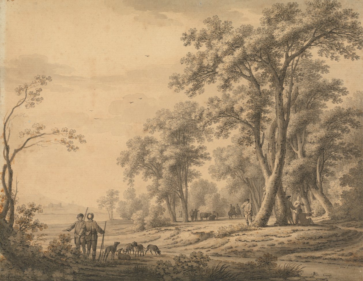 Landschap met Jager en Geweer door John Henry Müntz