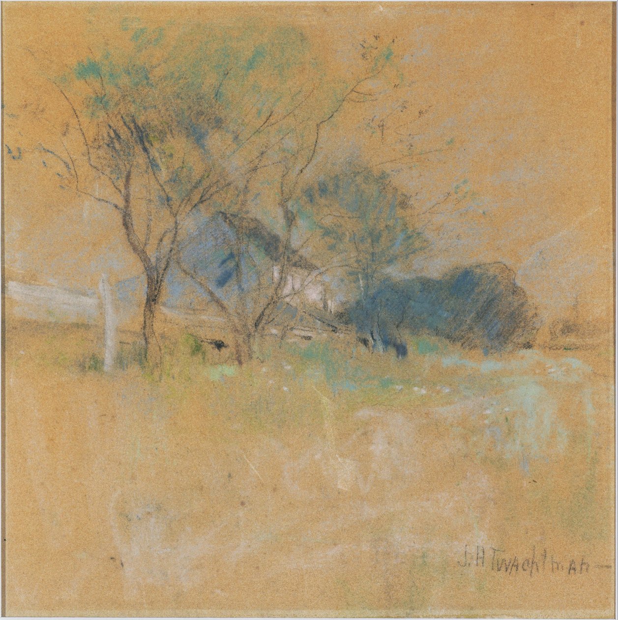 Huis en boom door John Henry Twachtman