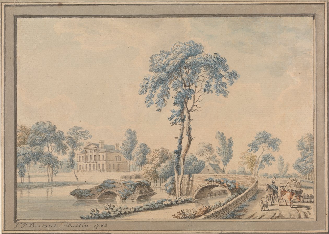 Uitzicht op Lucan House door John James Barralet
