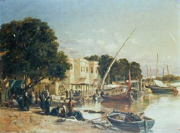 Aan het Mahmoudieh-kanaal, Alexandrië door John Jnr. Varley