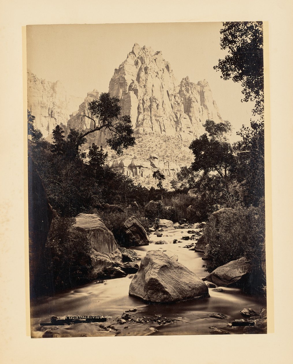 Eagle Crag, Rio Virgen, Utah door John K. Hillers