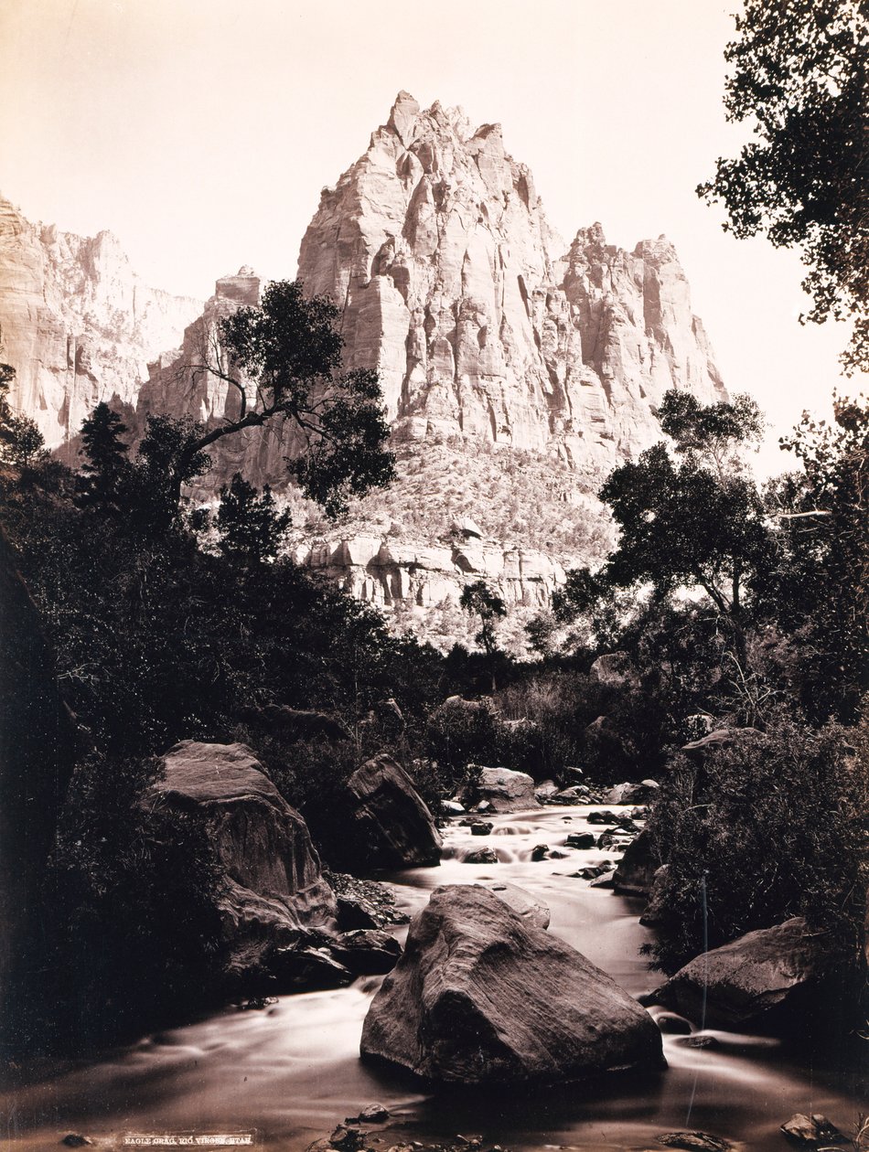 Eagle Crag, Rio Virjen, Utah door John K. Hillers