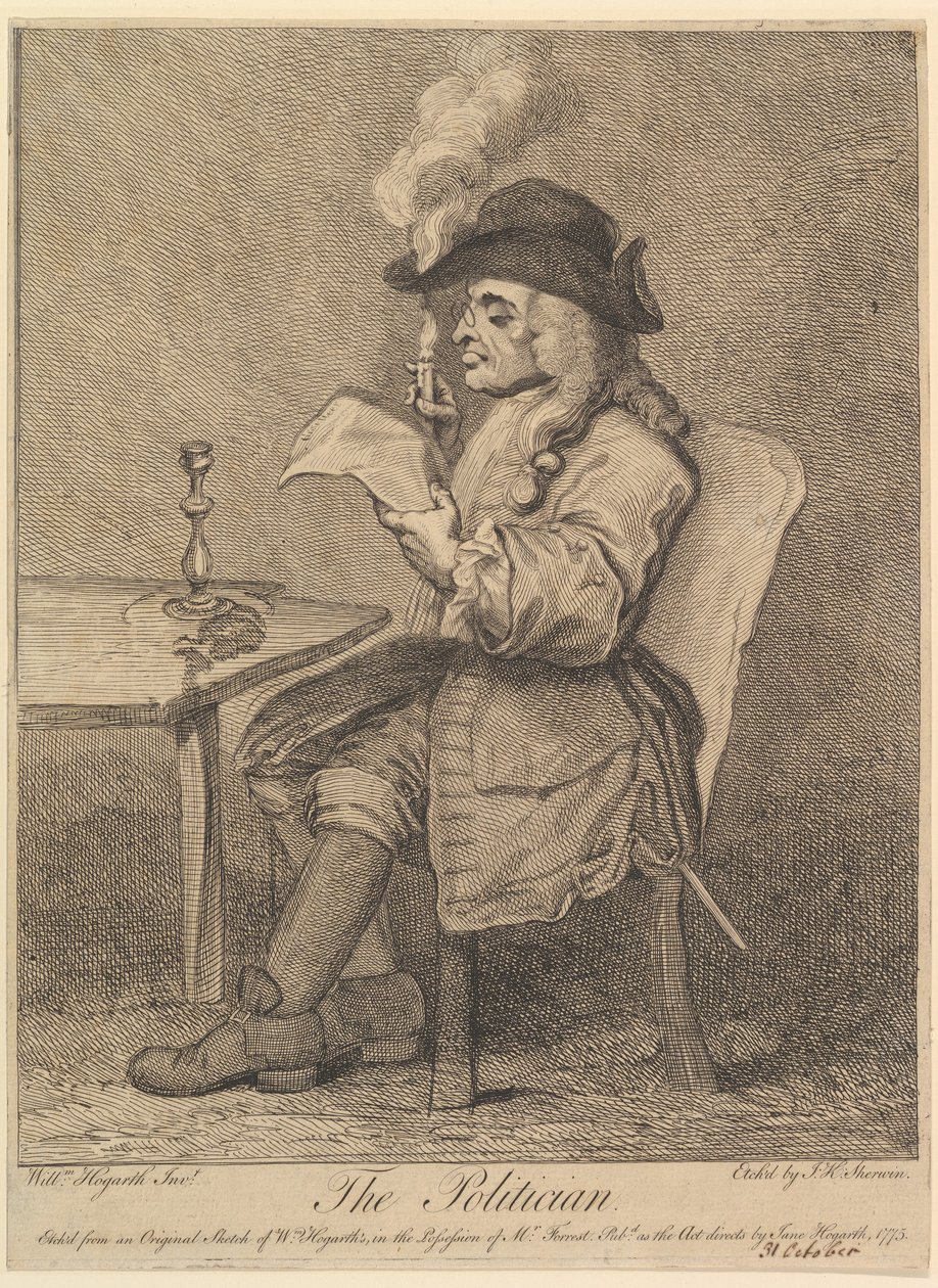 De politicus, 1775 door John Keyse Sherwin