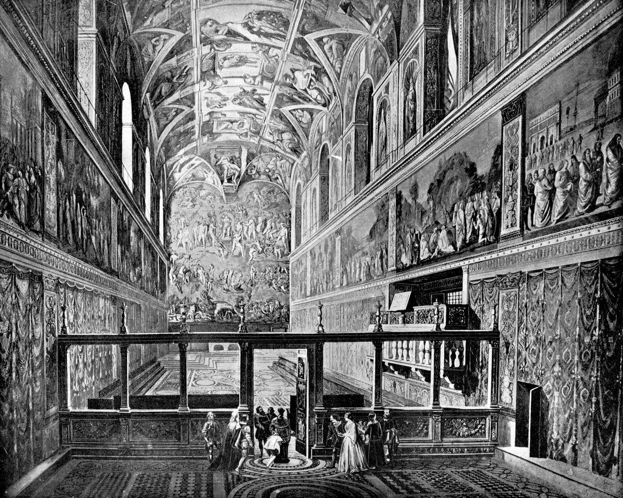 Sixtijnse Kapel, Vaticaan, Rome, 1893 door John L. Stoddard