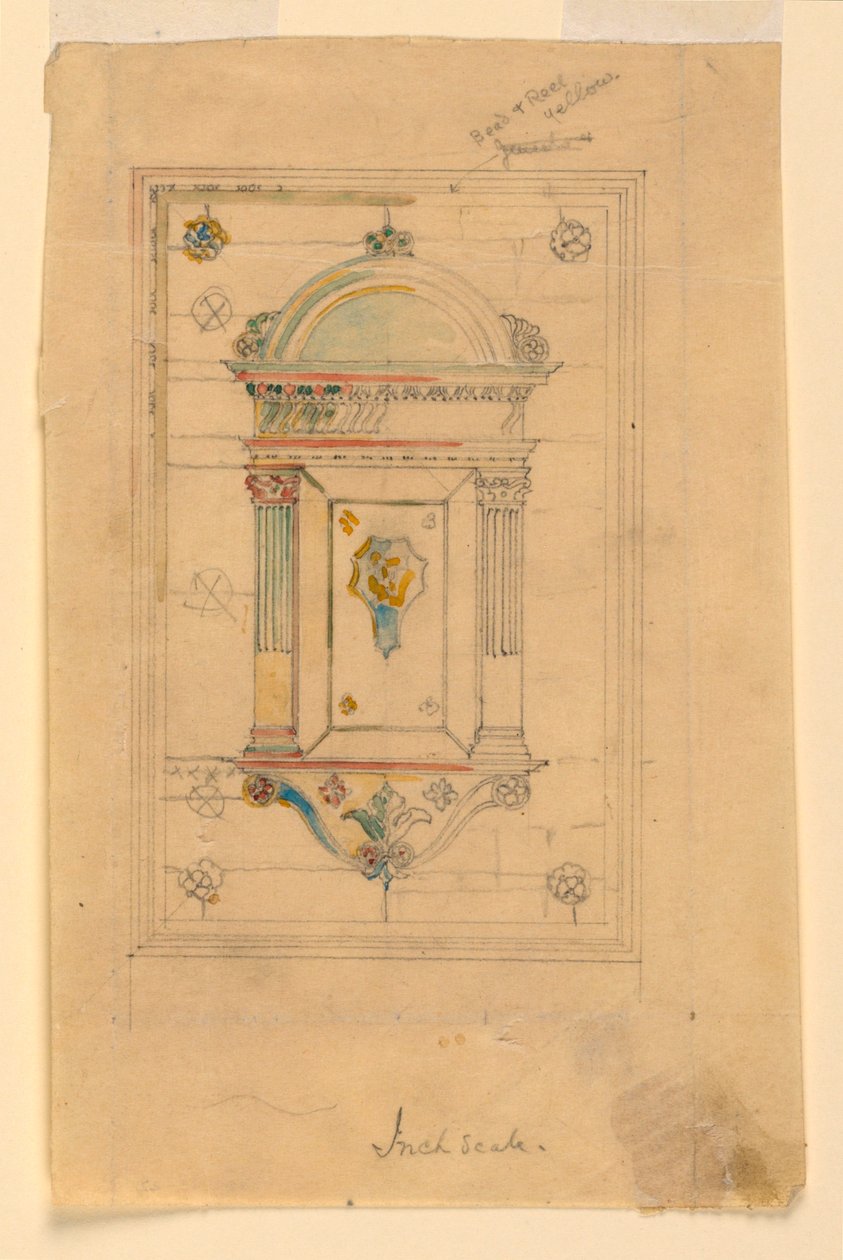 Ontwerp voor een muurnis door John La Farge