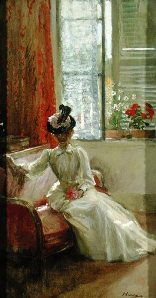 Interieur: Een dame door John Lavery