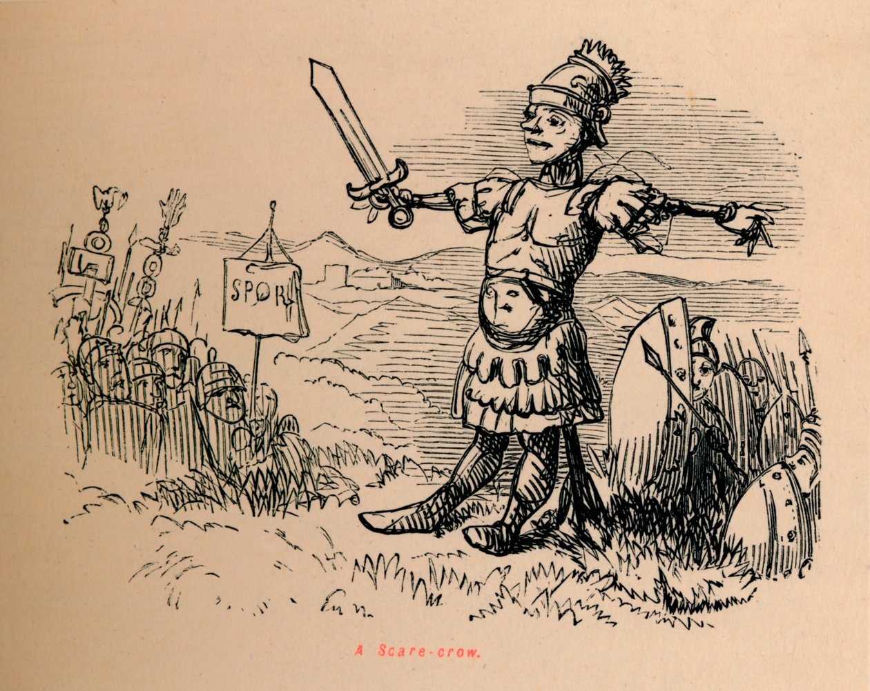 Een vogelverschrikker, 1852 door John Leech