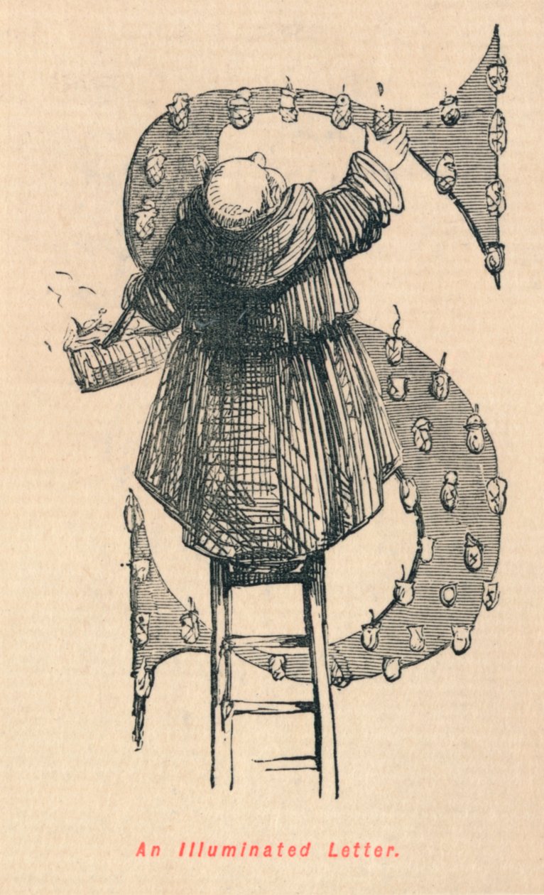 Een verlichte letter, c1860 door John Leech