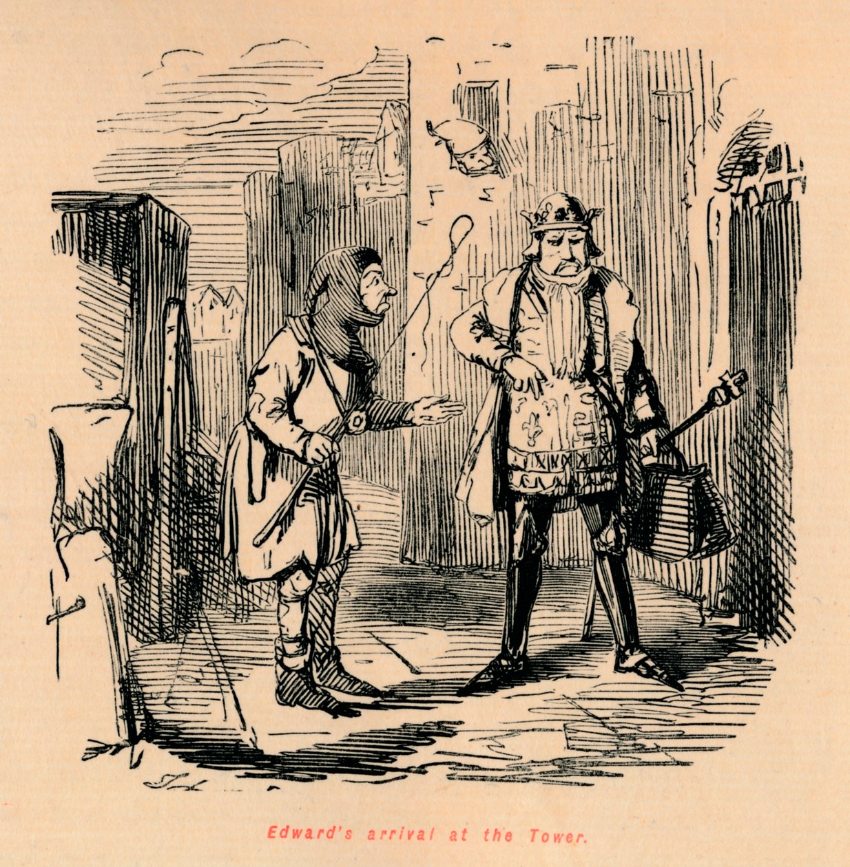 Edwards aankomst bij de Tower, ca. 1860 door John Leech