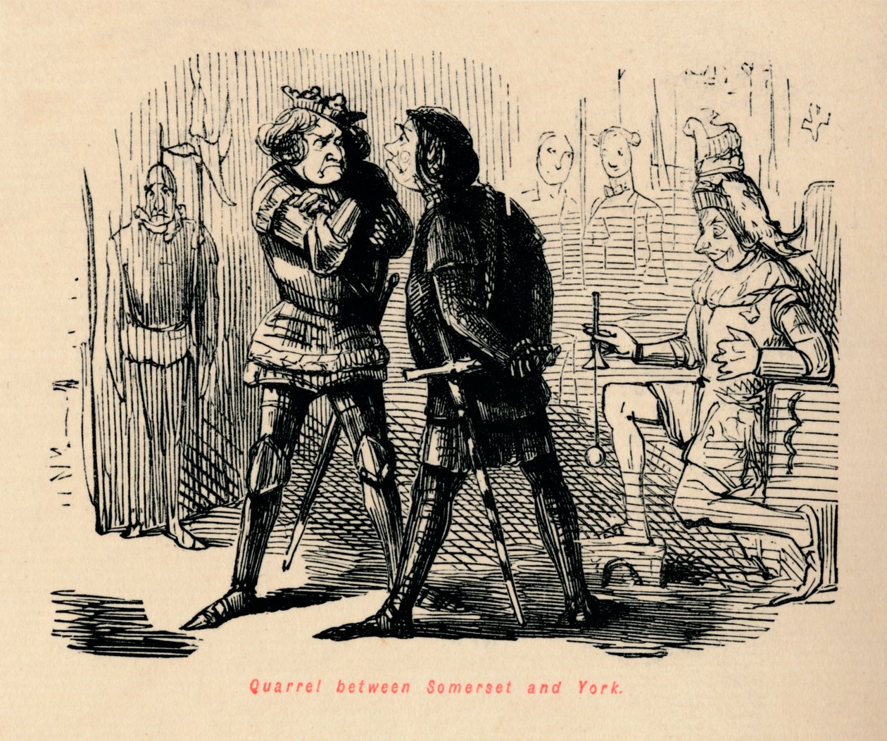 Ruzie tussen Somerset en York door John Leech