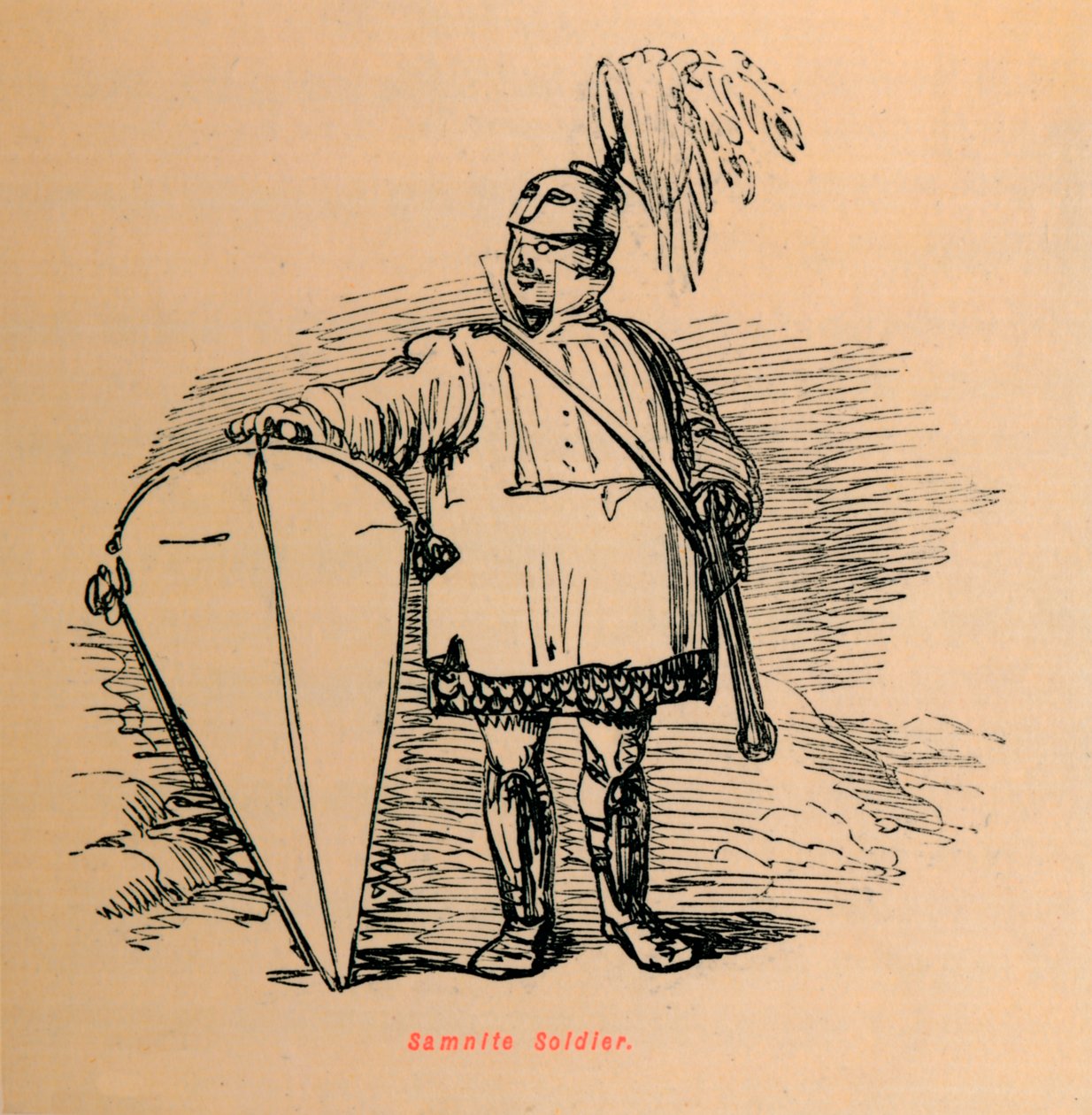 Samnitische soldaat, 1852 door John Leech