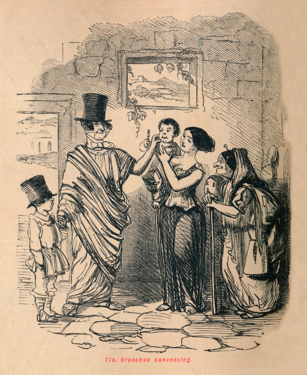 Tib Gracchus campagne voeren, 1852 door John Leech