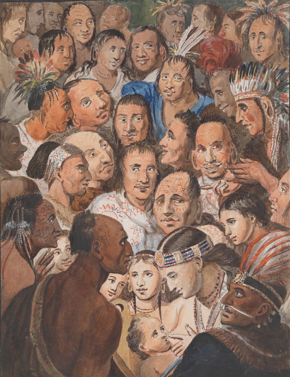 Tableau van Indiase gezichten, 1811-ca. 1813 door John Lewis Krimmel