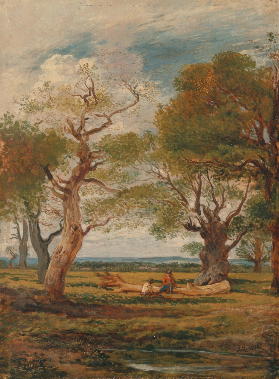 Landschap met figuren door John Linnell