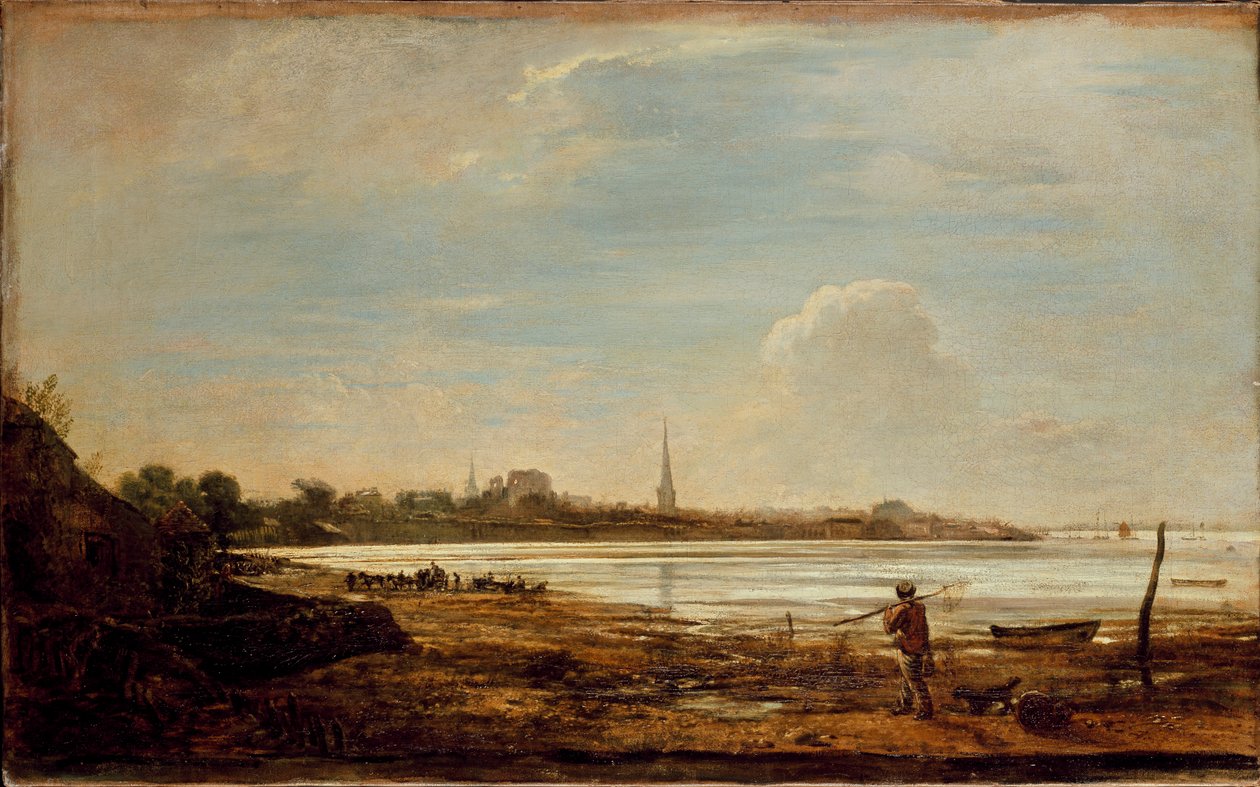 Uitzicht op Southampton door John Linnell